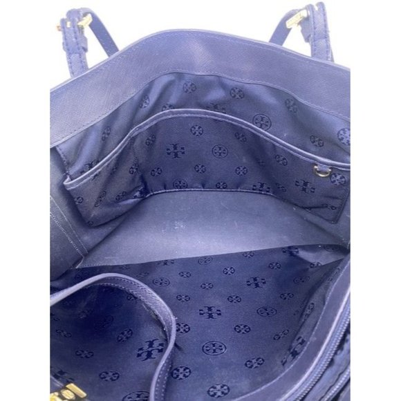 Tory Burch Women Tory Burch Padded Laptop Zip Black Leather Shoulder Bag